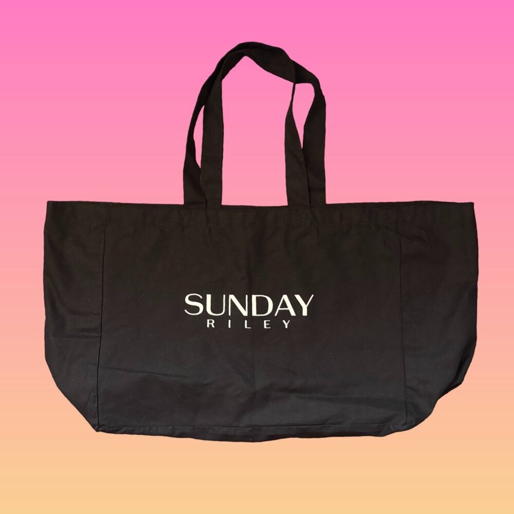 NEW Sunday Riley Oversized Black Tote Bag - Picture 2 of 2